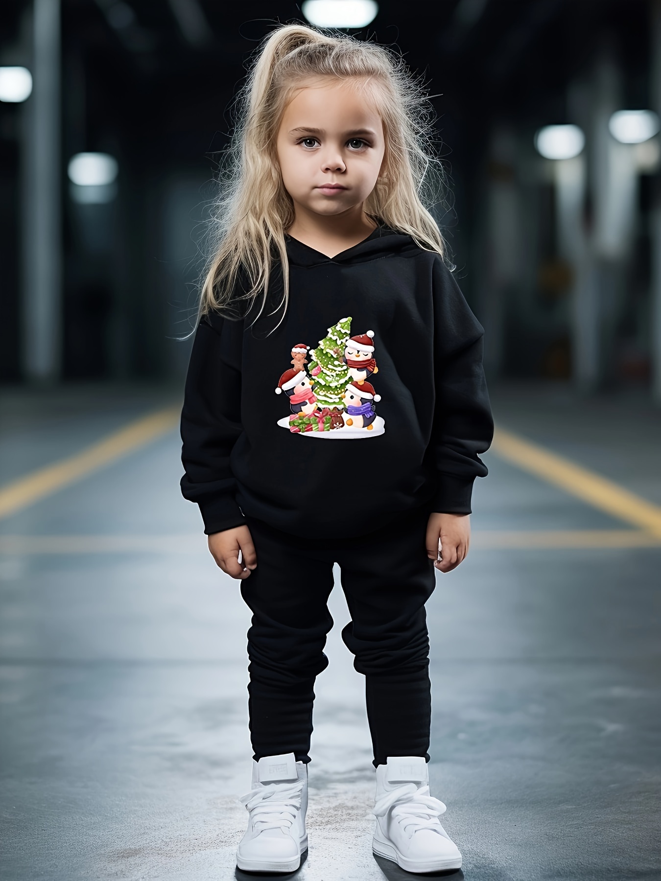 Girls  Daughter Wears Combat Boots Sweatsuit Casual - Temu