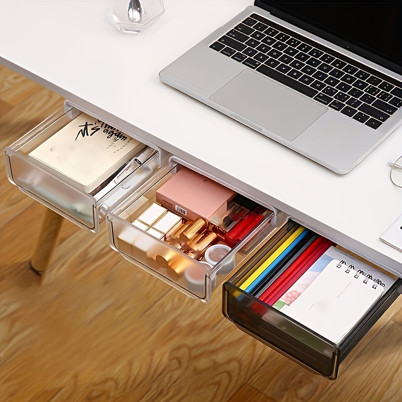 Self Stick Pencil Tray Desk Table Storage Drawer Organizer - Temu