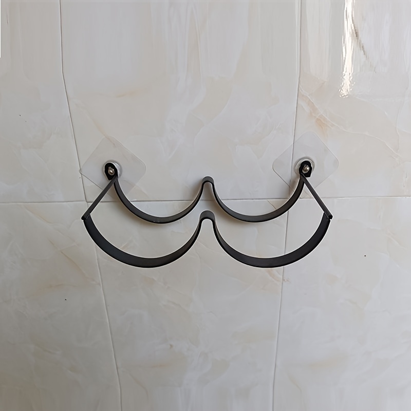 1pc Decorative Black Toilet Paper Holder With 2 Level Rack For