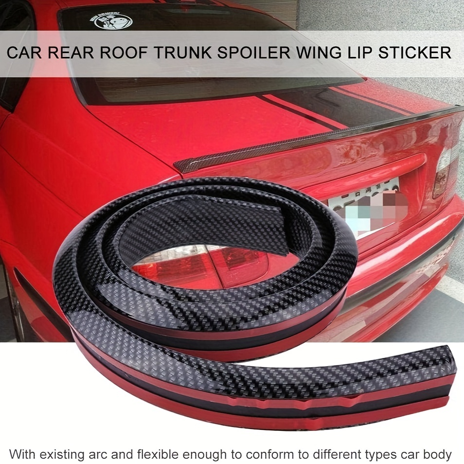 No Punching Carbon Fiber Pattern Car Rear Wing Top Wing - Temu