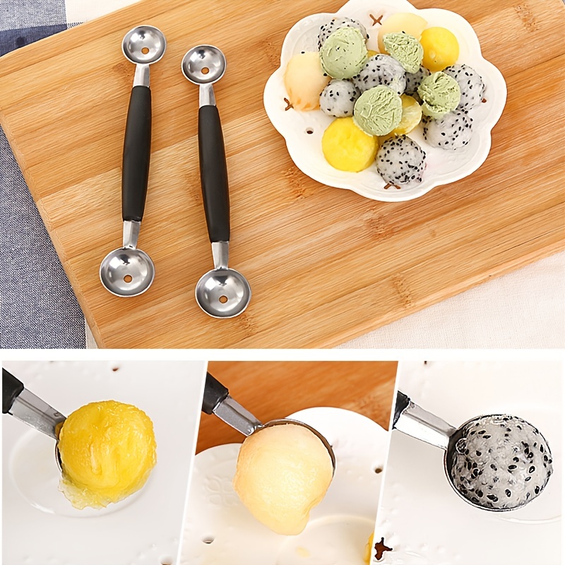 Kitchen Stainless Steal Double Ended Melon Ball Scoop Fruit Ice