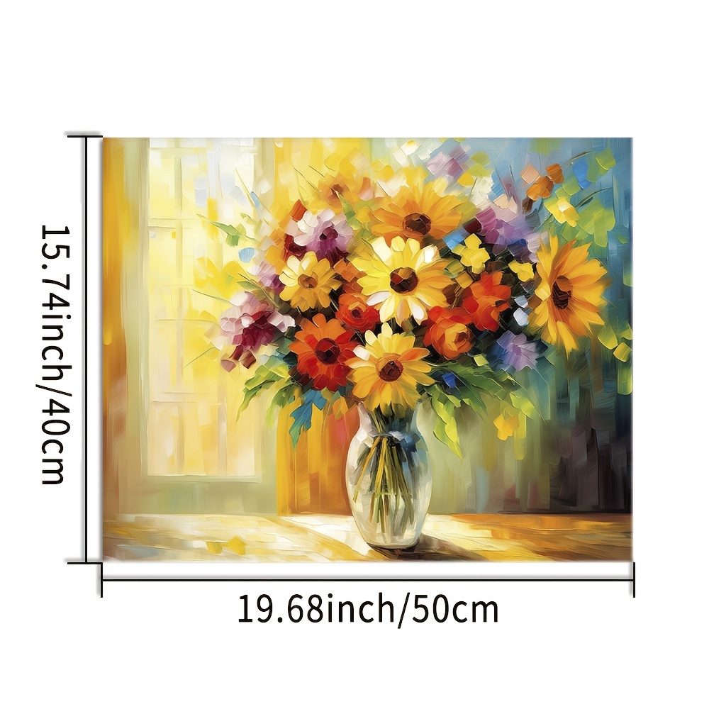 DIY Acrylic Painting by Numbers Kit Flowers Canvas Wall Art