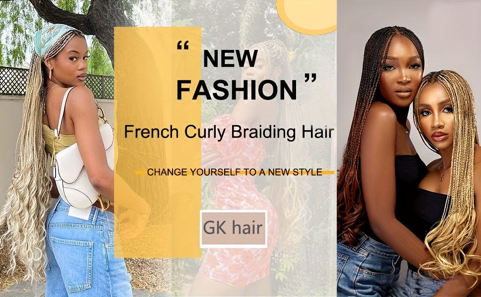 Parceria 12 Inch French Curl Braiding Hair 8 Packs Bouncy India