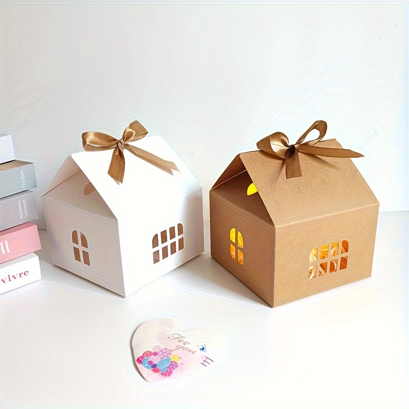 Portable Kraft Paper Boxes Cookie Bags Cake Boxes Christmas - Temu