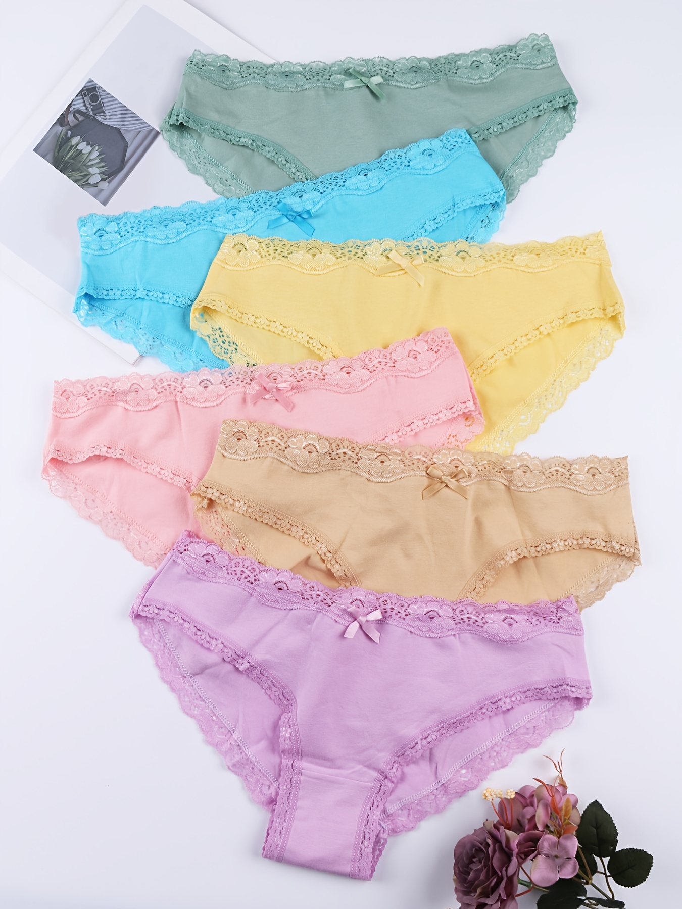 6Pcs/lot women's underwear cotton panties sexy plus size soft