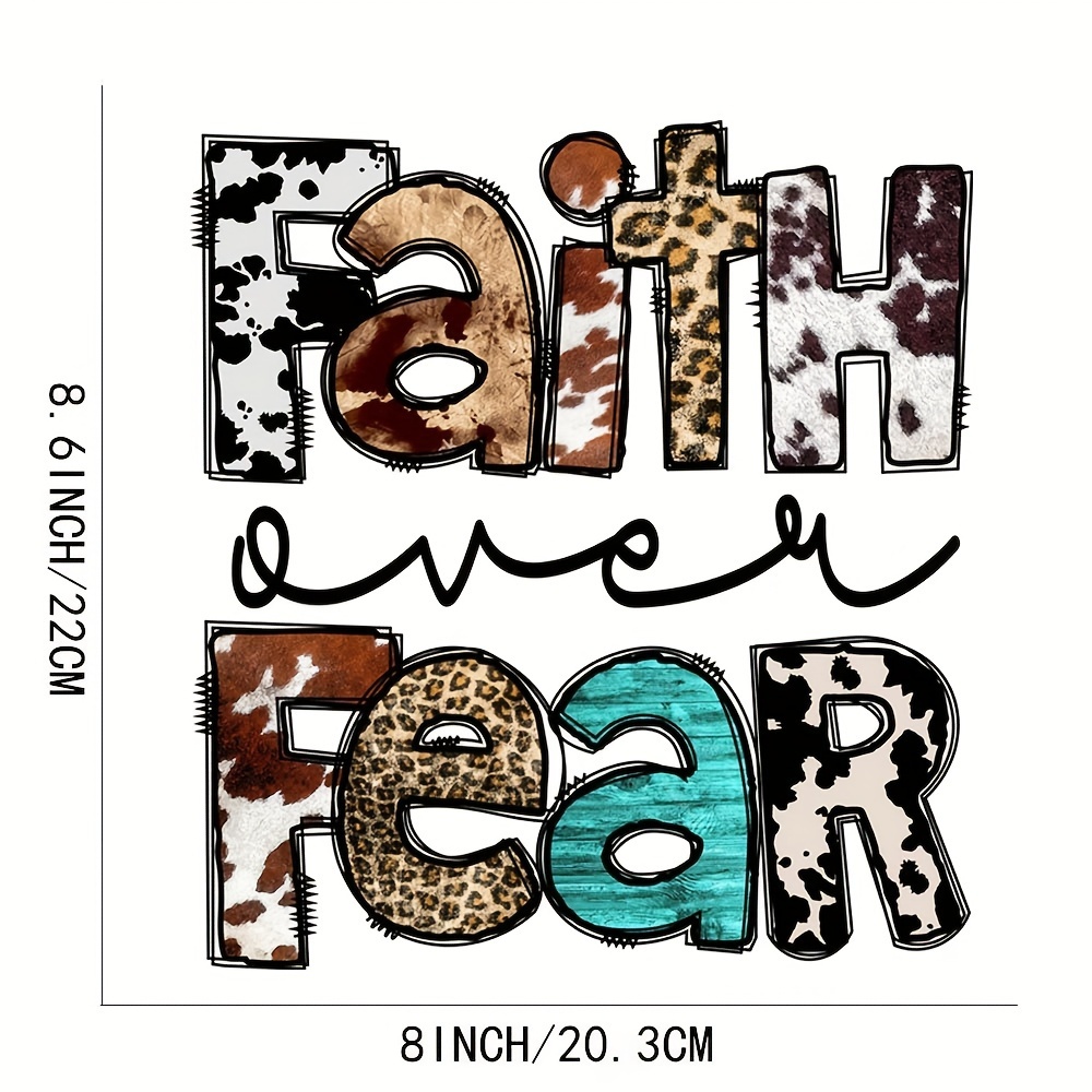 Faith Over Fear Iron On Patches For Clothing Diy Heat - Temu