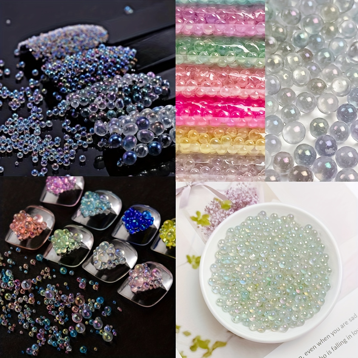 

Valentine's Day Iridescent Glass , 2000pcs - No-hole Nail Art Rhinestones For Diy Mermaid Phone Case Accessories