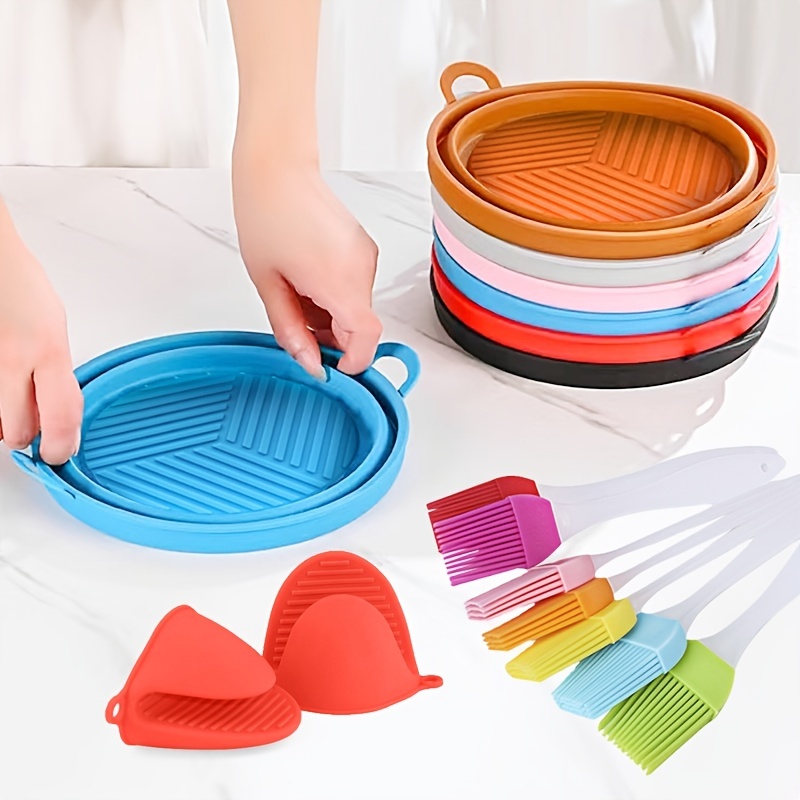 Dual Air Fryer Accessories Foldable Silicone Liners For - Temu