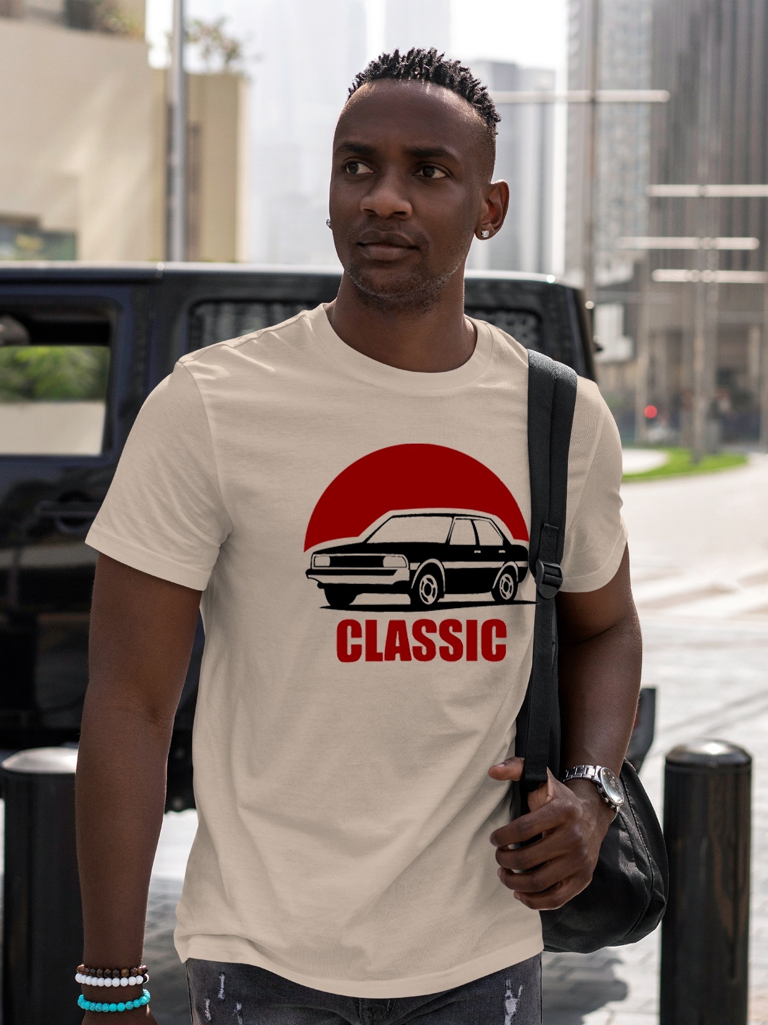 Oversized Car Graphic T-shirt