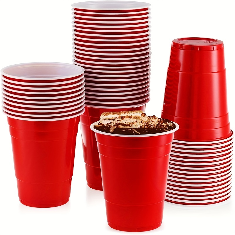 Red Thickened Disposable Party Cups Suitable For Iced Coffee