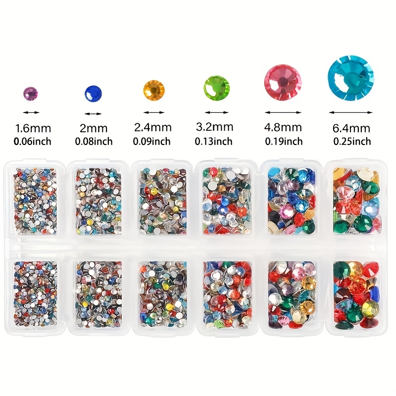 Flat Back Gems Rhinestones 6 Sizes Round Crystal Rhinestones - Temu