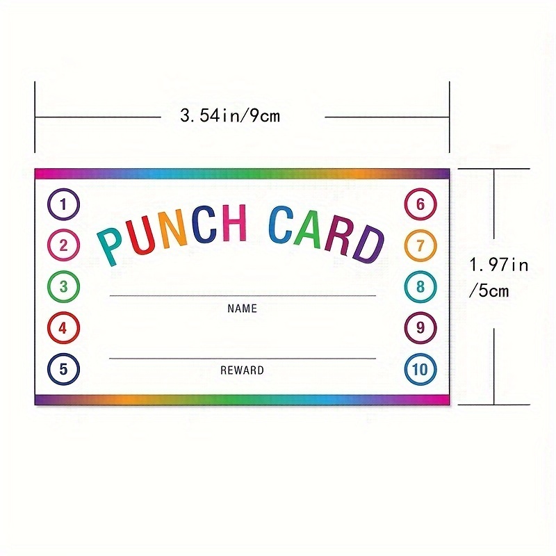 Star Student Punch Card Student Punch Cards Digital Download 3.5 X