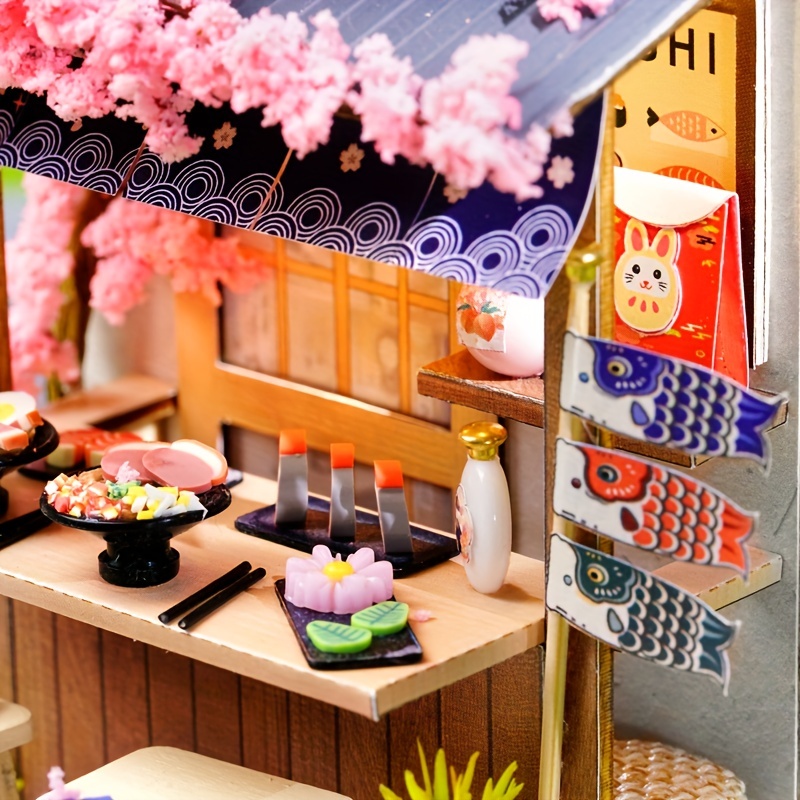 Mini Coffee House Model Kit with Furniture & Decorations