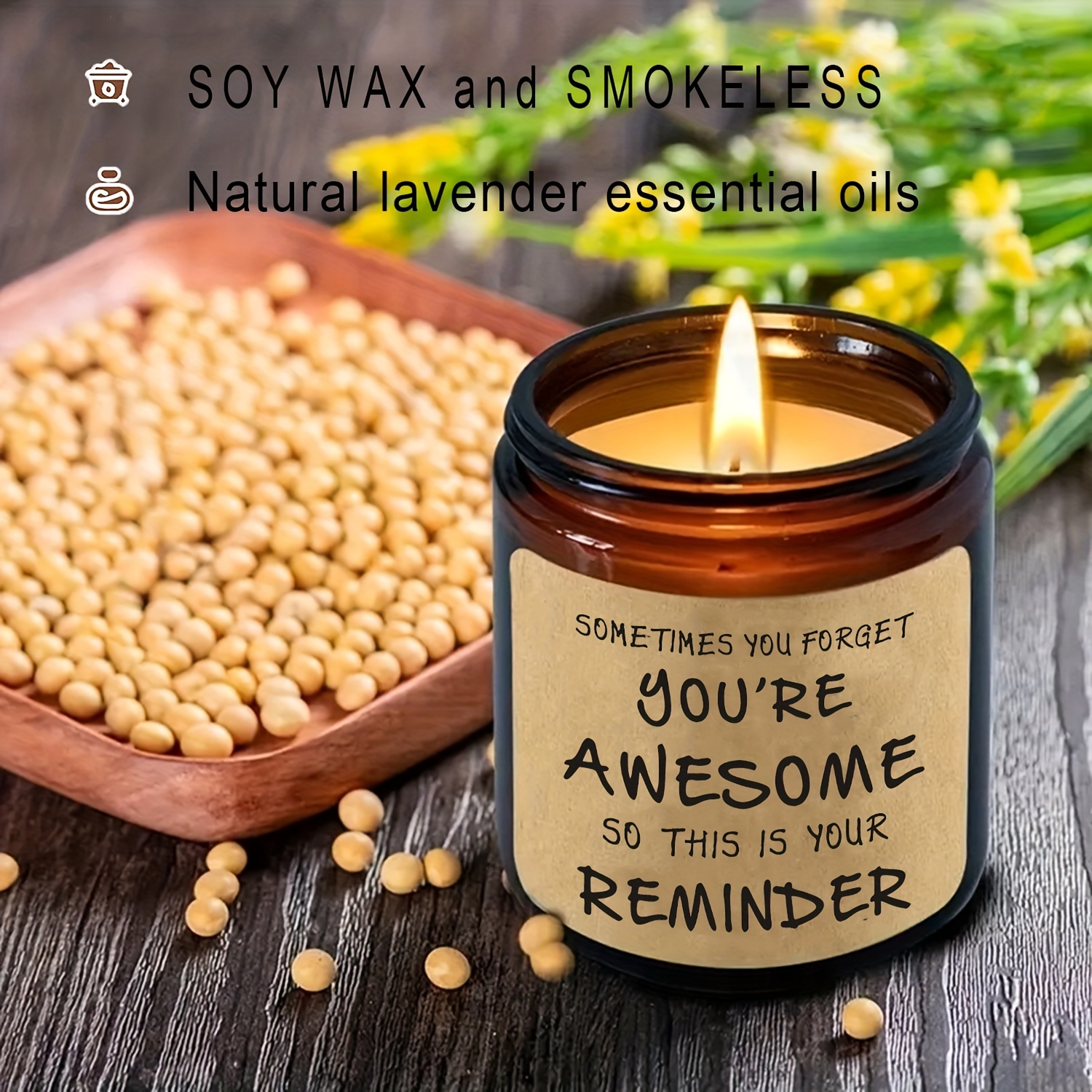 Candle Jars Decor Valentine's Day Smokeless Soybean Wax