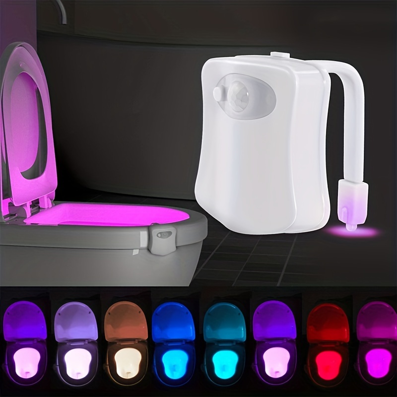 LED Toilet Bowl Light, Motion Sensor 8-Color Changing Waterproof Night