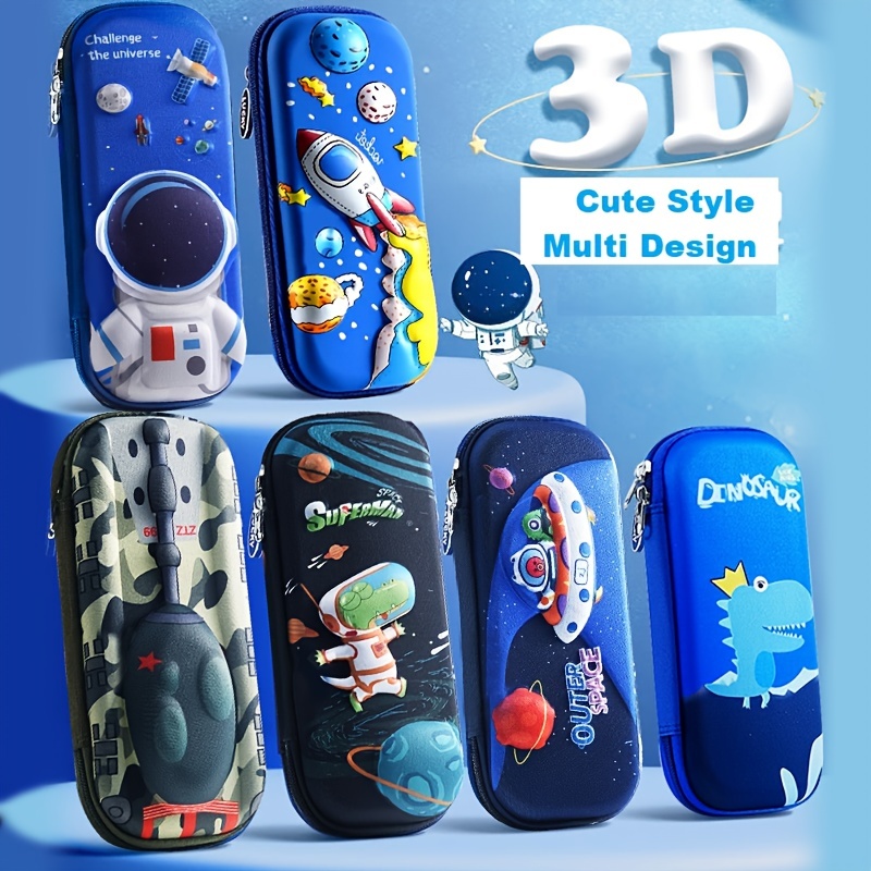 Back School Pencil Case Pen Box Students Waterproof 3d Large - Temu