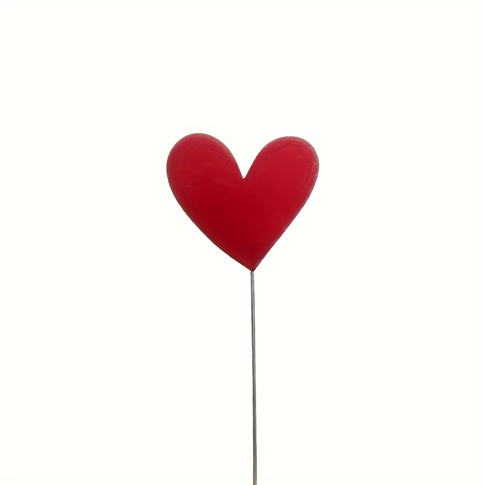 Image of 【2d Flat】 [2d Flat] 1pc Of Wrought -shaped , Rustic Stake, Flower Pot Stake, Plant Decoration, Wrought Iron Love Home Decoration, Valentine's Day Decoration, Suitable For Courtyard Garden Indoor