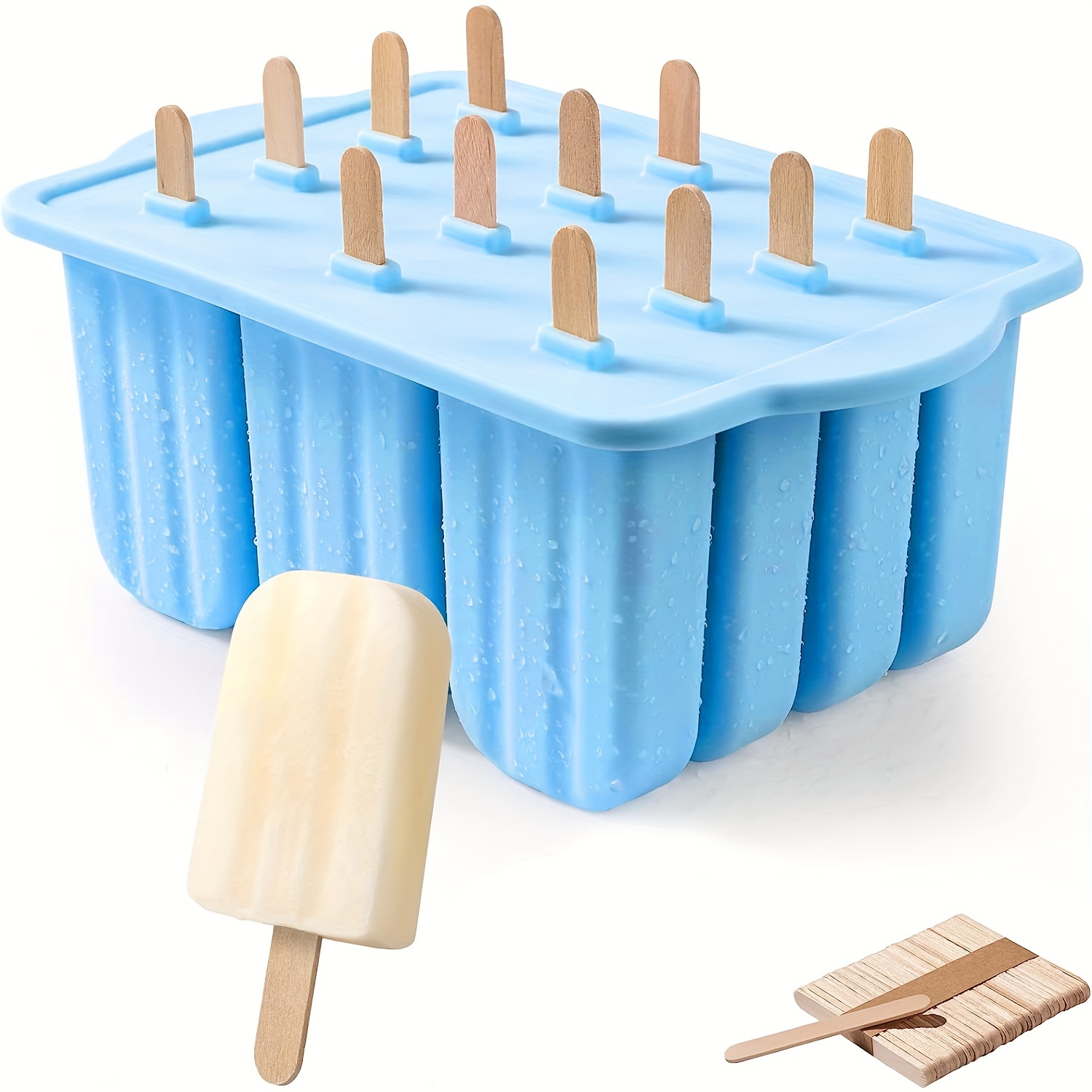 Molde para hacer paletas de hielo, moldes para paletas de hielo, moldes  para paletas de hielo, juego de moldes de silicona para helados con  palitos