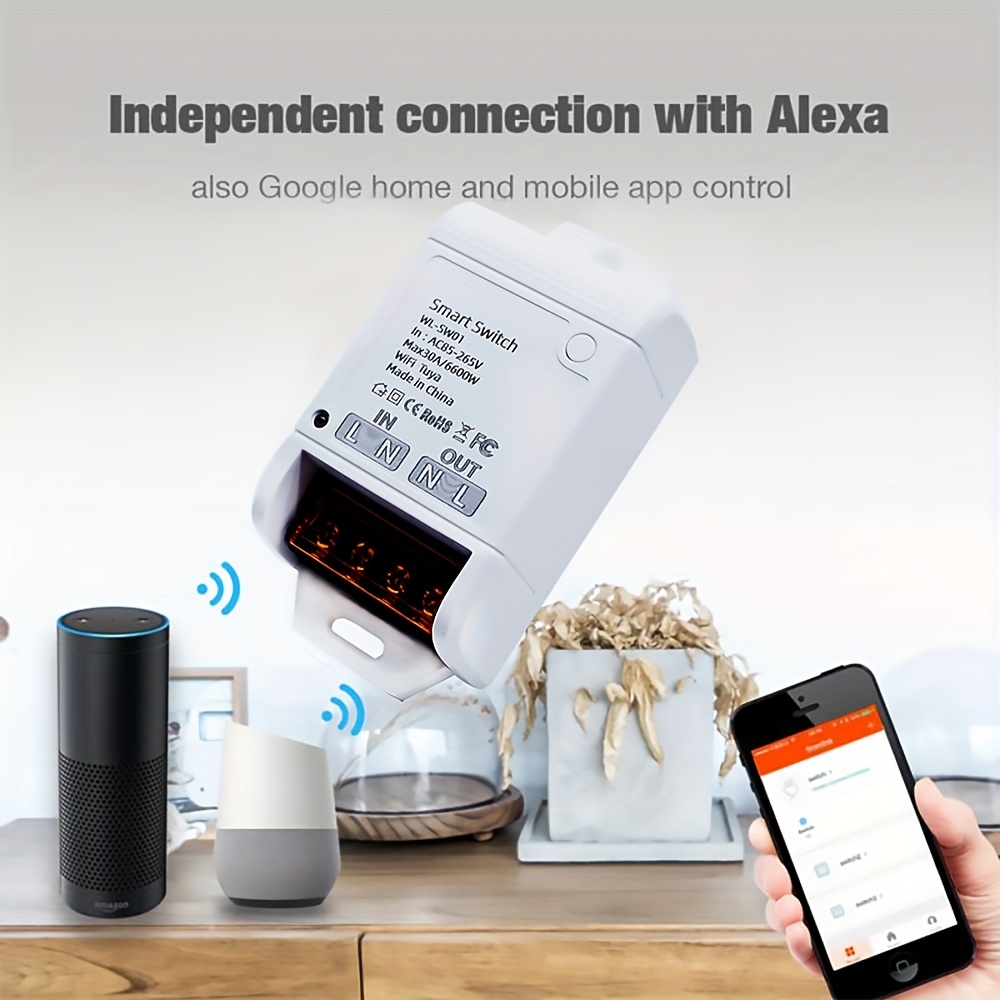 Tuya Smart Life WiFi Switch Socket Relay module Breaker remote control  google Home Alexa Echo smart home automation light socket