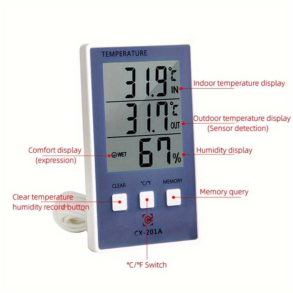 Outdoor/indoor Thermometer Hygrometer Humidity Meter Thermometers  Temperature Humidity Gauge Meter With Celsius/fahrenheit For Patio Field  Cellar Garden Humidors Greenhouse Closet - Temu