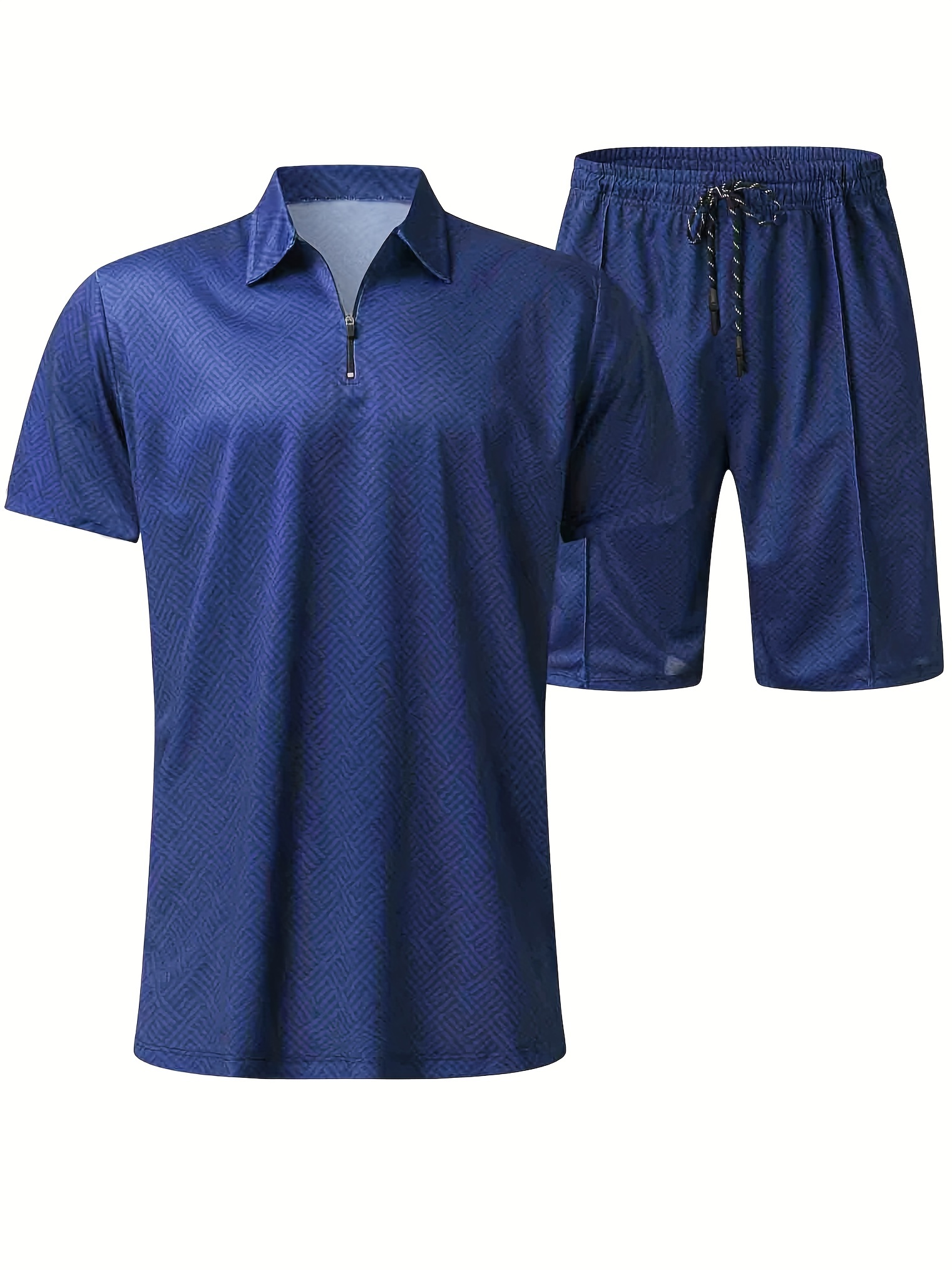 Polo Shirts For Men Shirt And Shorts Set Summer Outfits Casual Short Sleeve  Suit For Men 2 Piece Shorts Tracksuit Set Blue