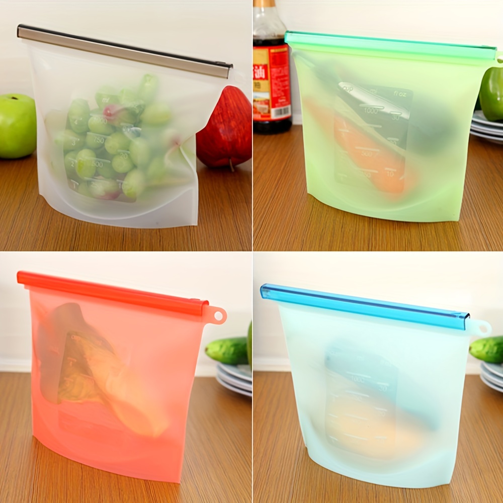 Bpa-free Silicone Food Storage Bags - Reusable Meal Prep Containers For  Microwave, Dishwasher, And Freezer - Perfect For Food Preservation And  Assortment Packaging - Temu