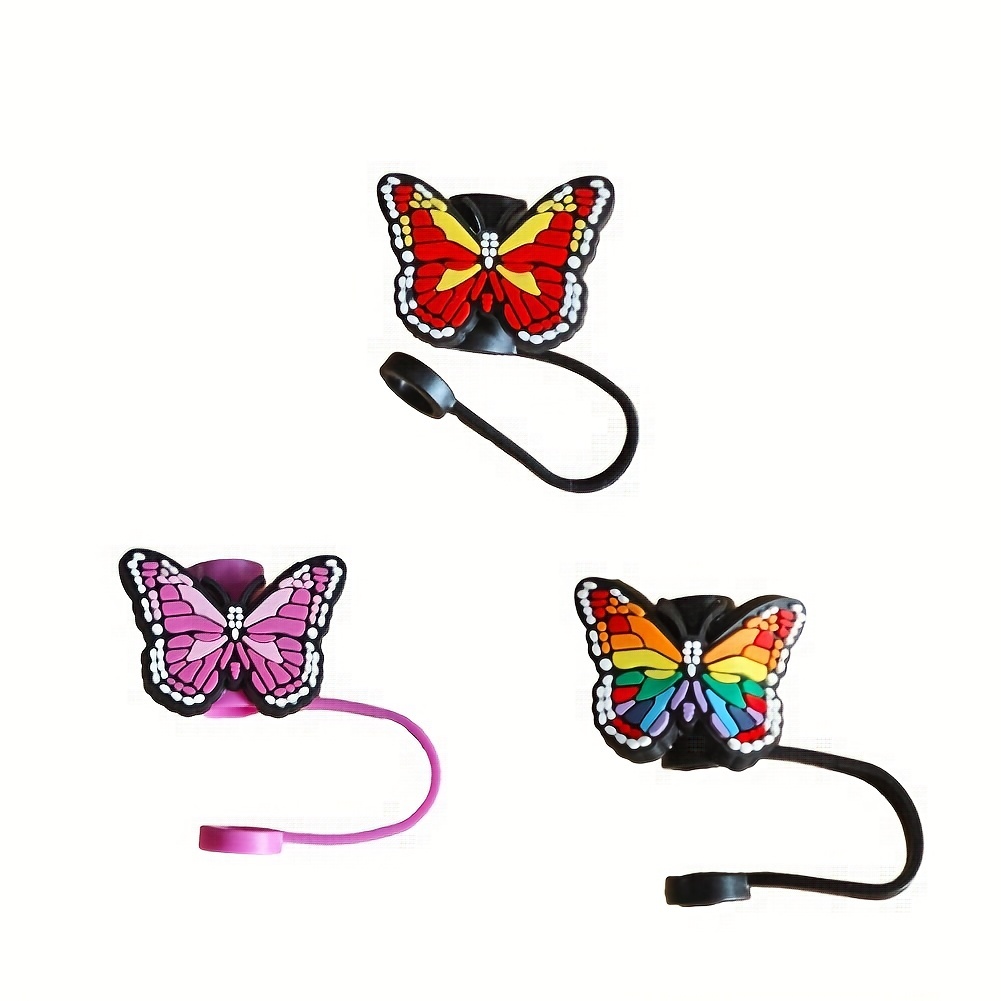 Straw Tips Cover Reusable Straw Toppers Butterfly Silicone - Temu