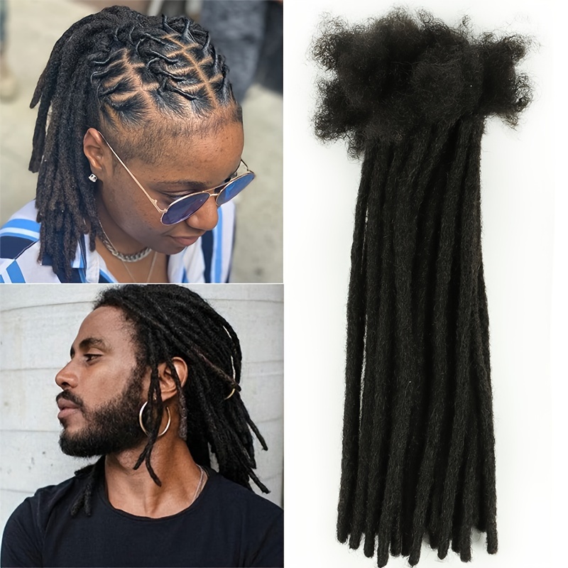 Dreadlock Extensions 8 pouces 30 mèches 100% vrais cheveux humains Afro  Kinky Dreadlock Extensions pour peuvent être teints et décolorés Afro  Kinkys