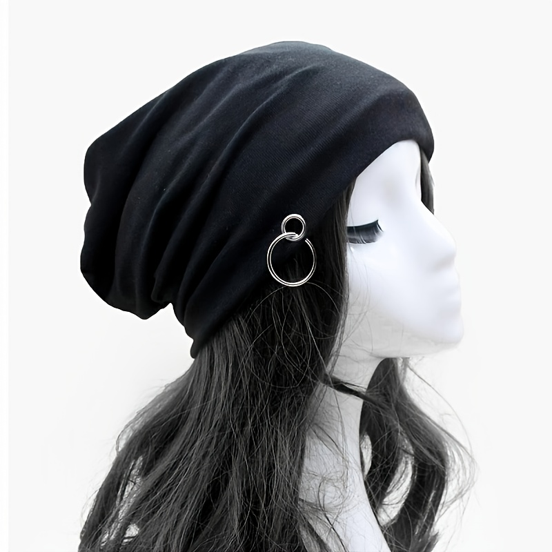 black metal beanie