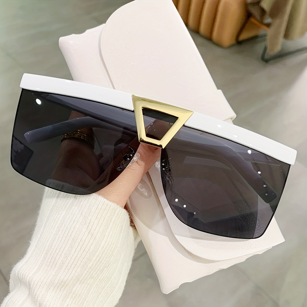 Oversized Semi Rimless Sunglasses For Women Men Y2k Gradient Lens