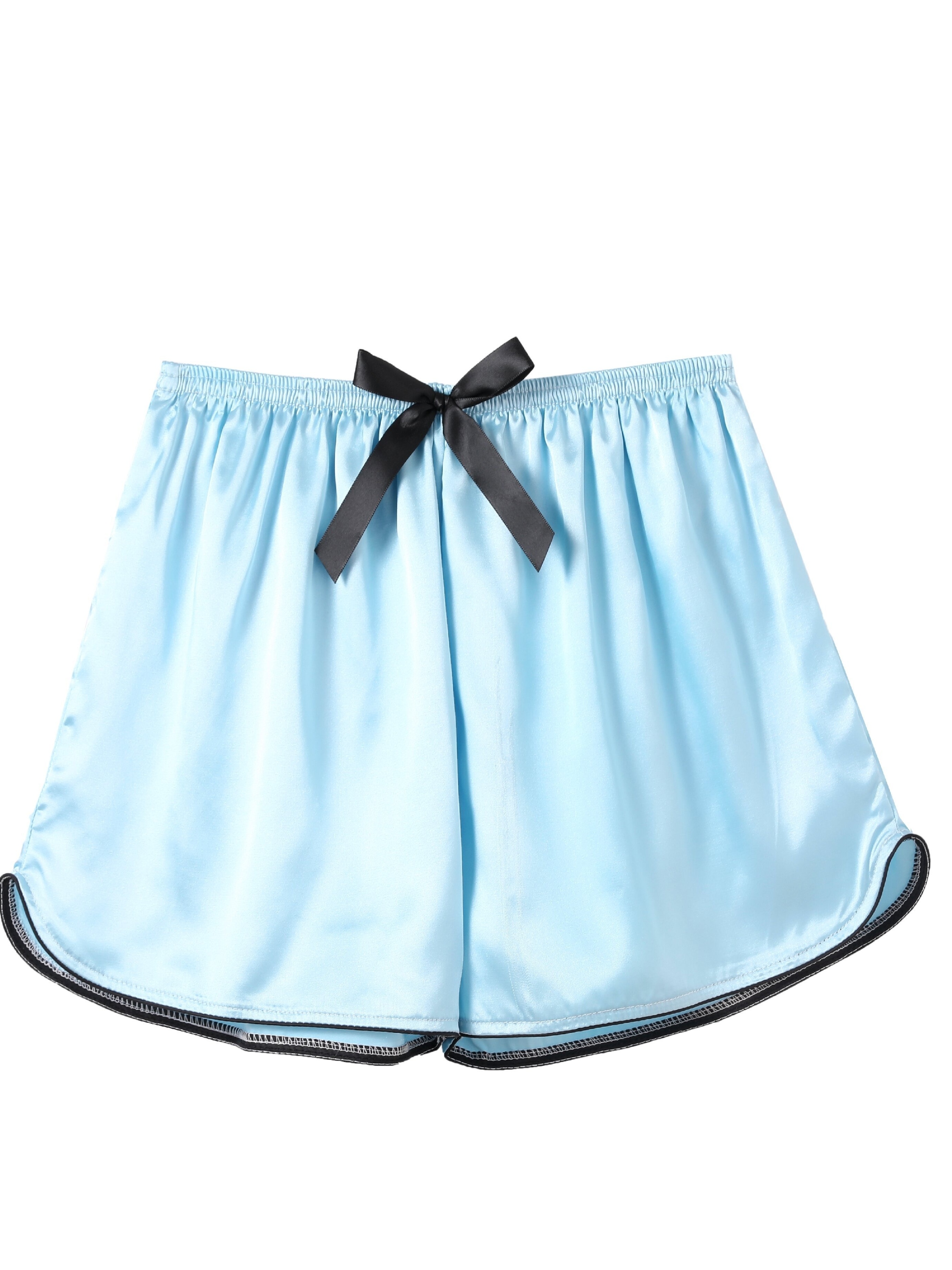 New Brand Women Pajama Shorts Soft Sleep Shorts Lightweight Printed Bow  Elastic Waist Lounge Bottoms pantalones cortos - AliExpress