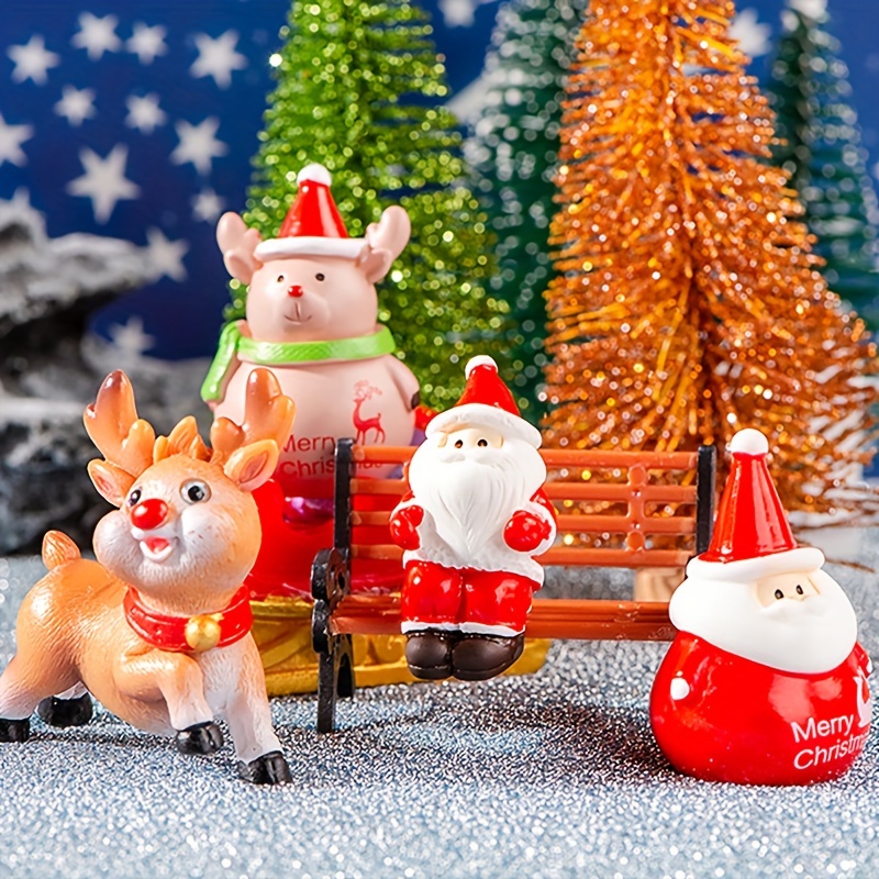 Christmas Micro Landscape Ornaments Santa Claus Cute Snowman - Temu