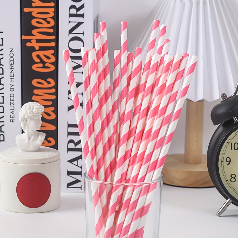 Christmas Straws Paper Multicolor Christmas Disposable - Temu