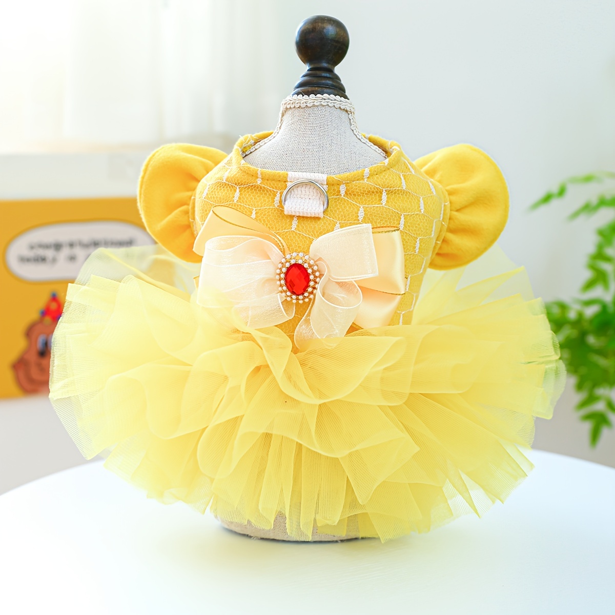 Dog dress tutu /clothes female (yellow)