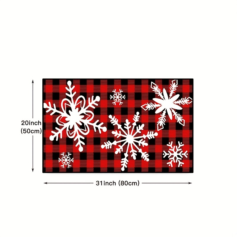 03C Snowflakes Stars Floor Mat, Vinyl Carpet, Christmas Floor