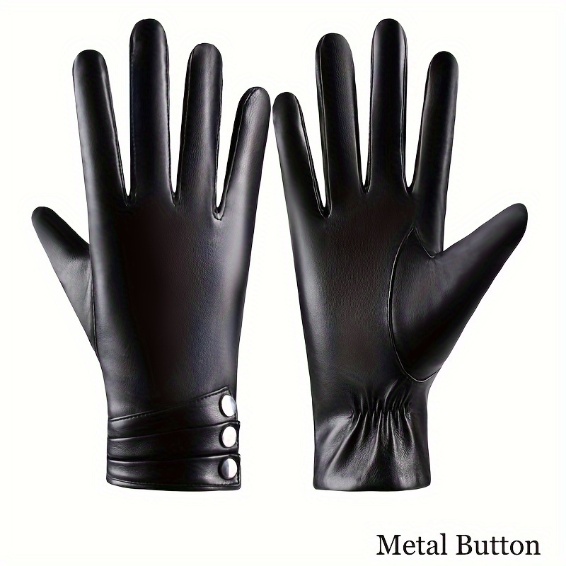 Leather Gloves with Metal Finger