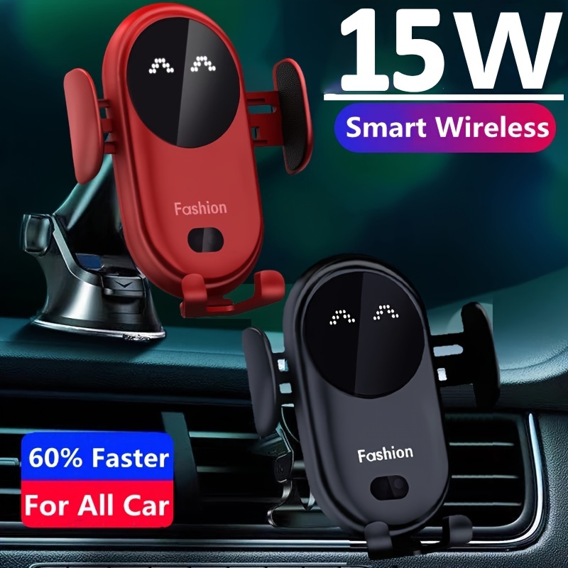 1pc Wireless Charger Wireless Car Fast Charger Mount 360 Degree Auto-Lock  For IPhone 13, IPhone 12, IPhone 11, IPhone X, Samsung Galaxy Note20 S20