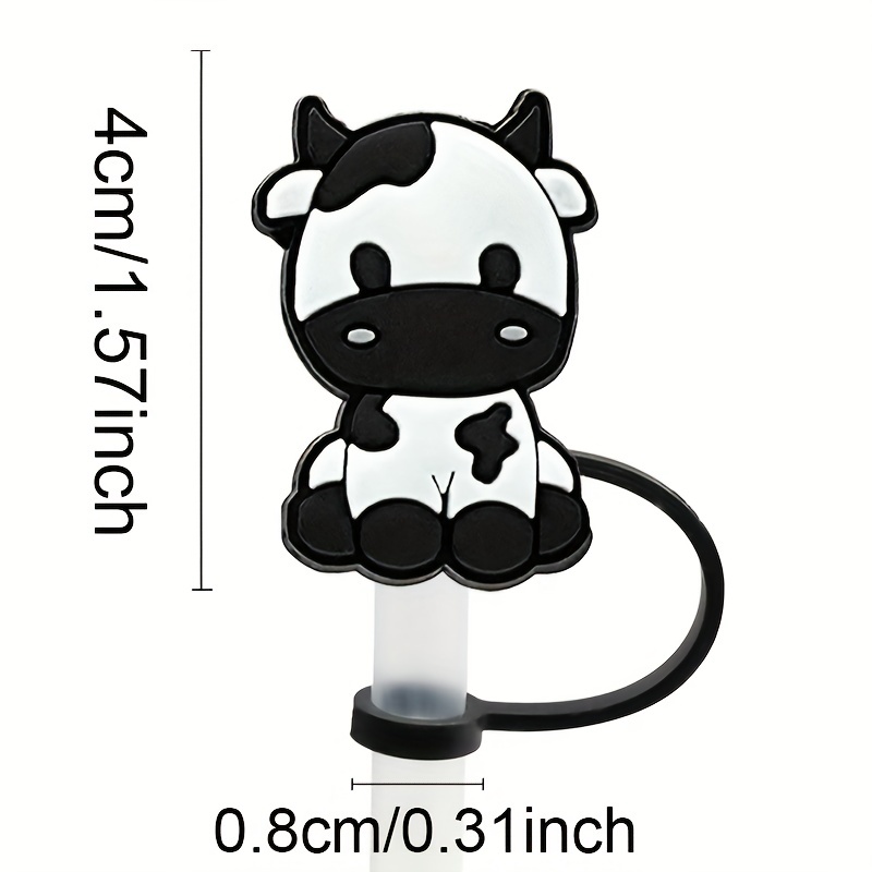  8PCS Cow Drinking Straw Covers Caps, Farm Animal Reusable  Portable Drinking Straw Tips Lids, Straw Toppers for Tumblers, Dust Proof  Plugs Protector : Health & Household