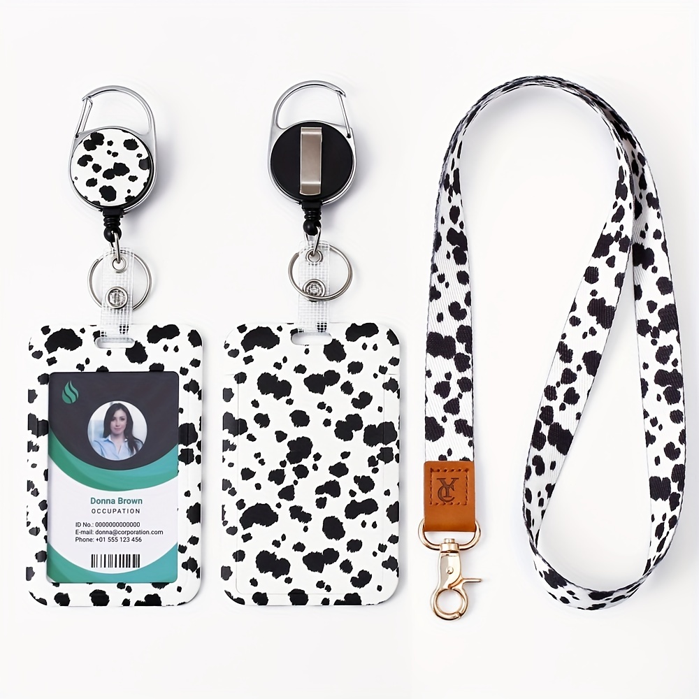  COOKOOKY Lanyard with id Holder Cute lanyards for Women Men  Neck Lanyard for Keys id Badge Holder (Black marble) : Office Products