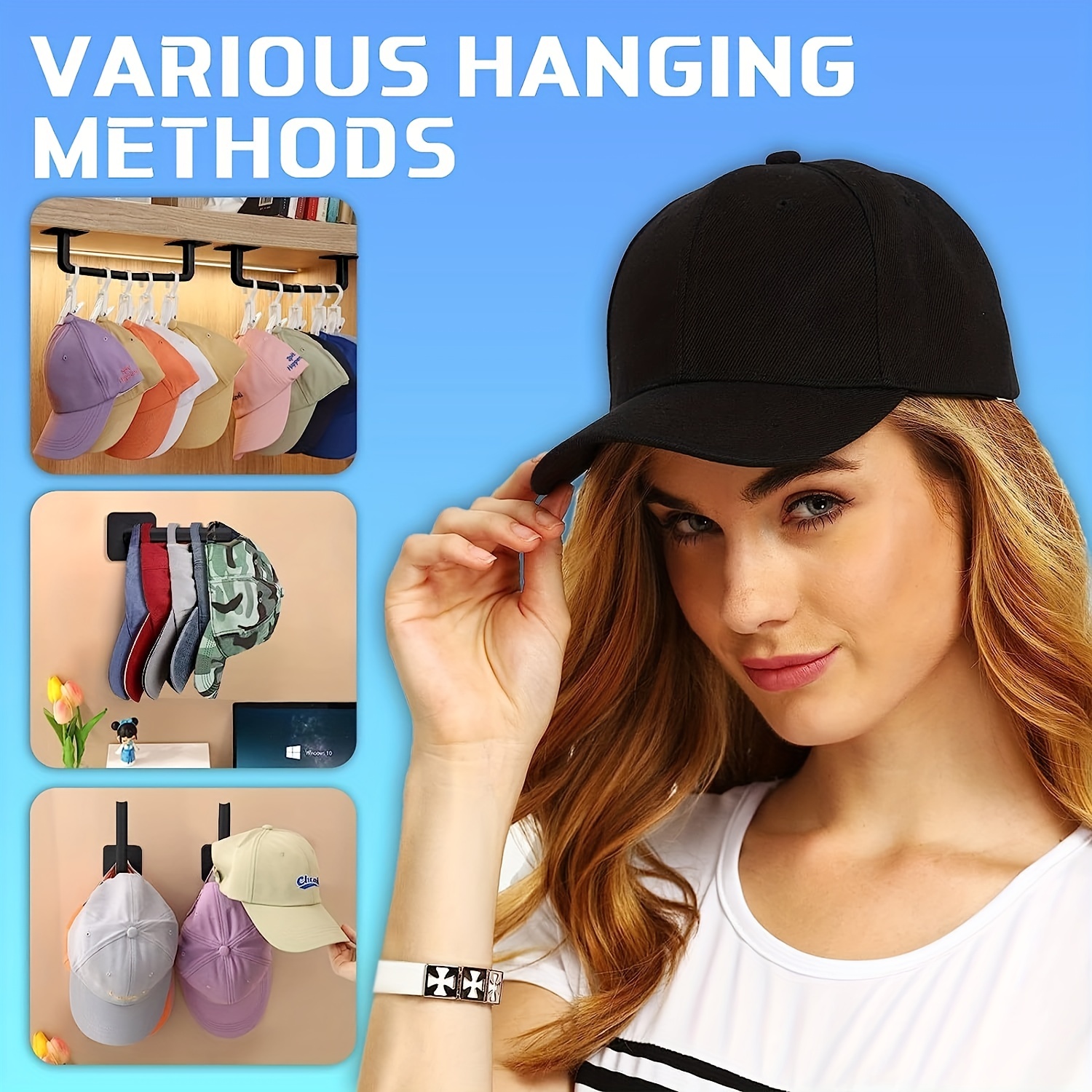 Punch free Hat Storage Hook Hanging Plastic Hook Keys Hat - Temu