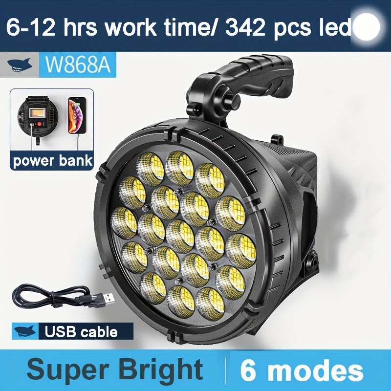 Linterna frontal LED recargable por USB, lámpara de cabeza XHP90 súper  brillante 90000 lúmenes altos con 5 modos, baterías incluidas, zoomable,  faro