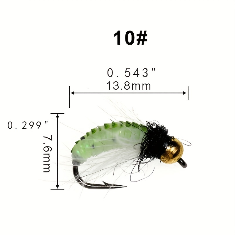 5pcs Premium Hand-Tied Artificial Fly Nymph Fishing Lures with Storage Box  - Ideal for Catching Bass, Trout, Salmon in Freshwater and Saltwater