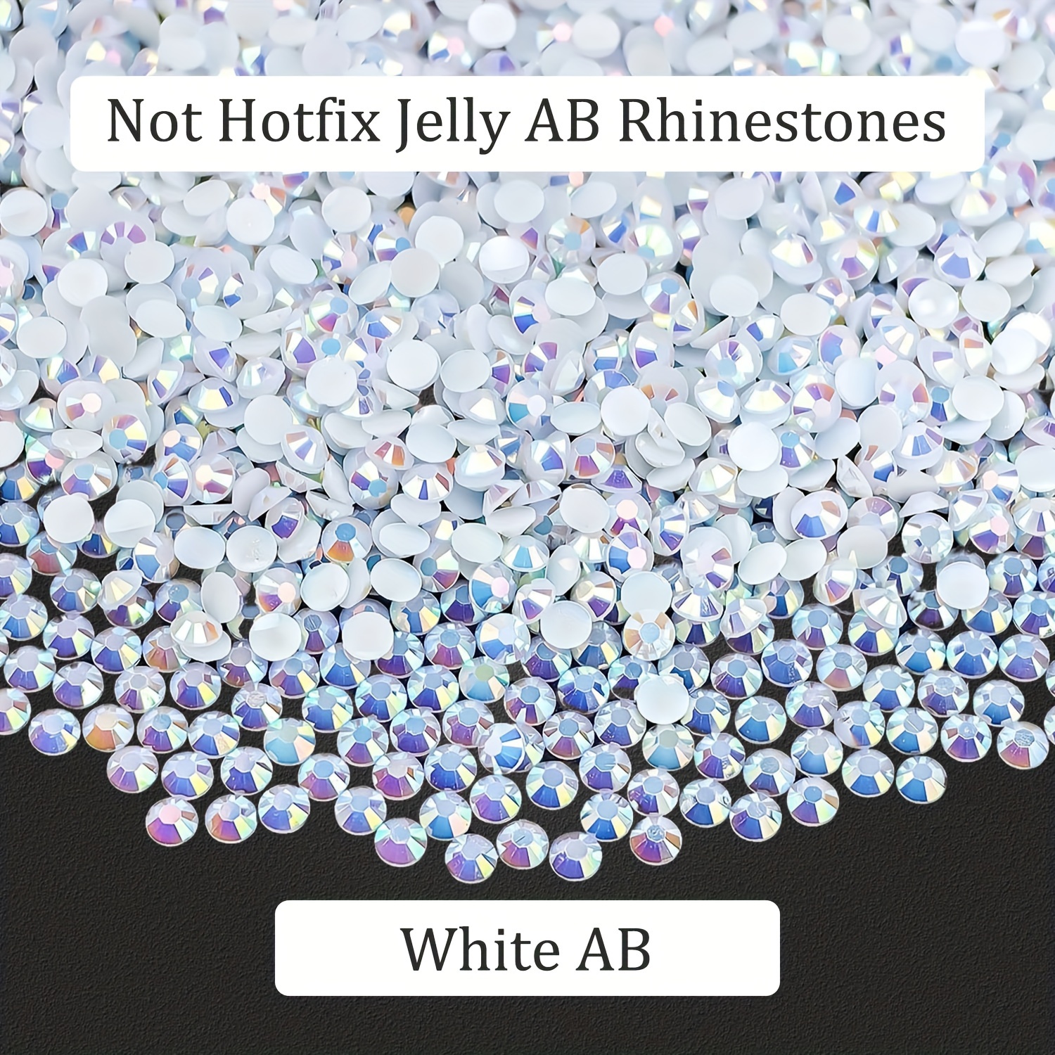 Jelly White AB - Rhinestones Flatback Non Hotflix