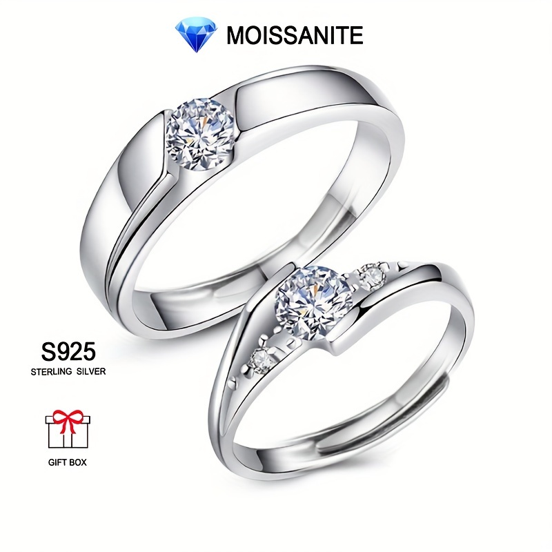 Women's Stylish Wedding Rings 2pcs/Set Promise Ring Anniversary Engagement  Gift Valentines Day Decorations Gift