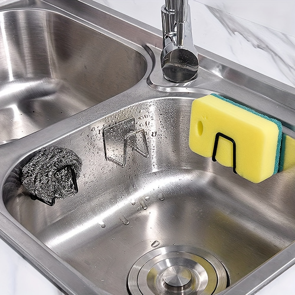 Stainless Steel Sink Sponges Holder Self Adhesive Drain Rack - Temu