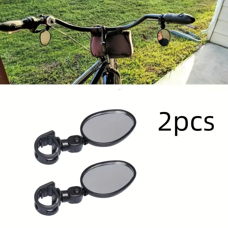2 Piezas, Espejo Retrovisor De Bicicleta, Espejo Retrovisor Ajustable,  Espejo Retrovisor De Bicicleta Con Espejo Convexo Giratorio De 360 °,  Accesorio