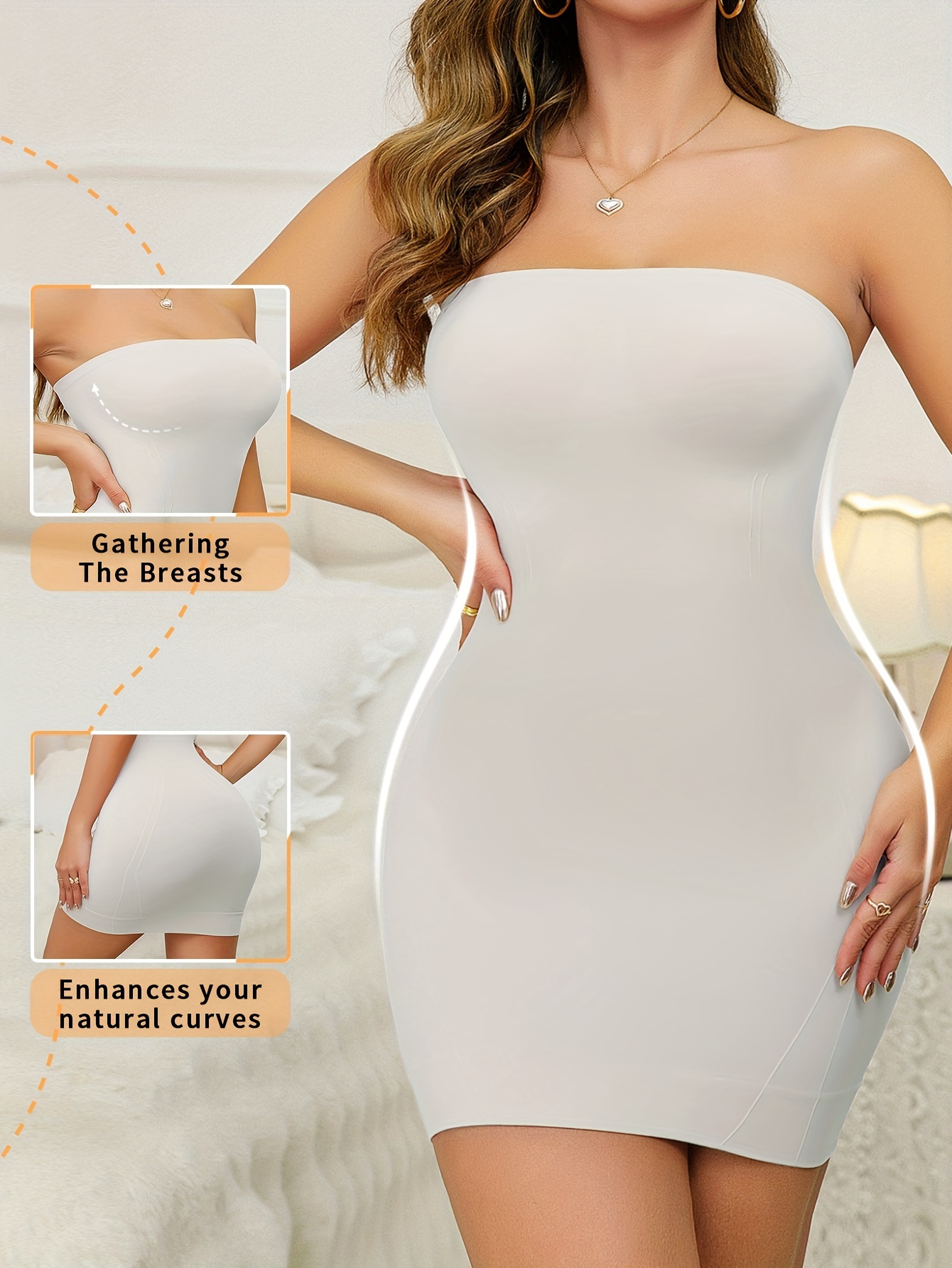 Seamless Strapless Shaping Dress Tummy Control Slimming Body - Temu  Australia
