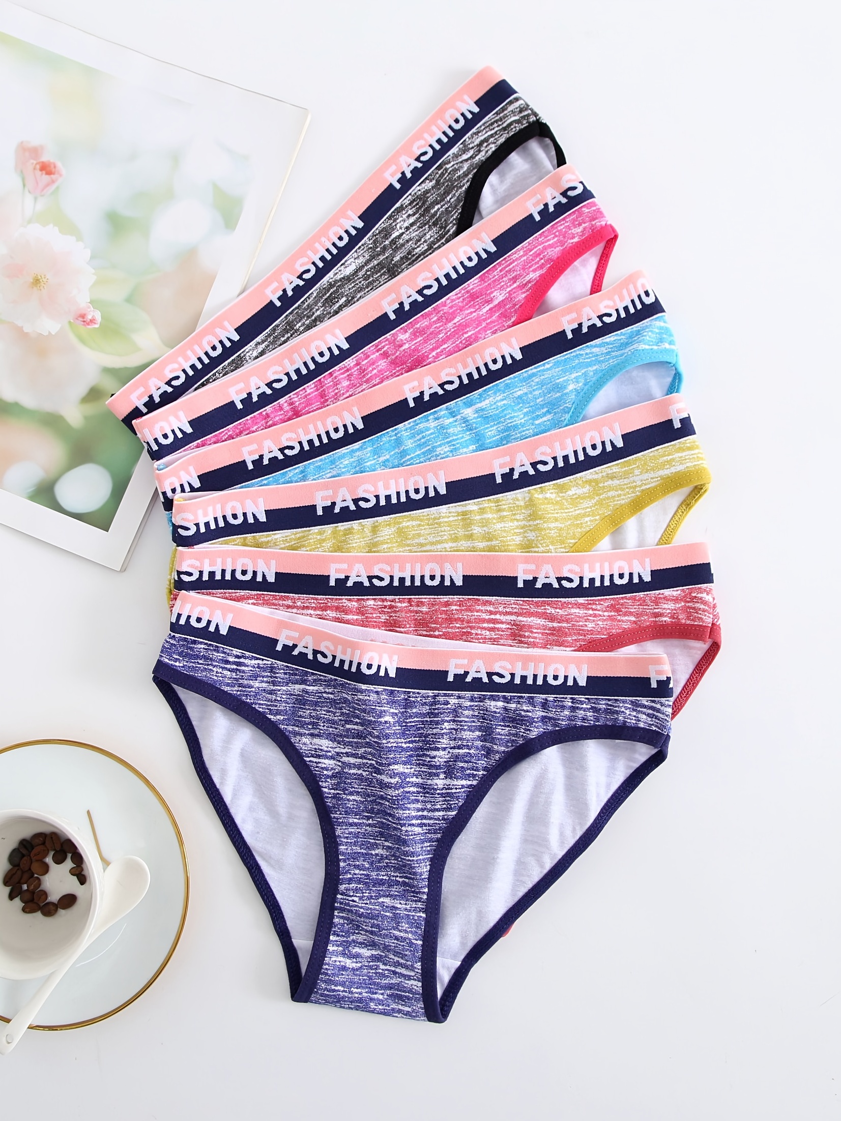 Letter Tape Cotton Sports Bifes Panties Pack Women's - Temu Canada
