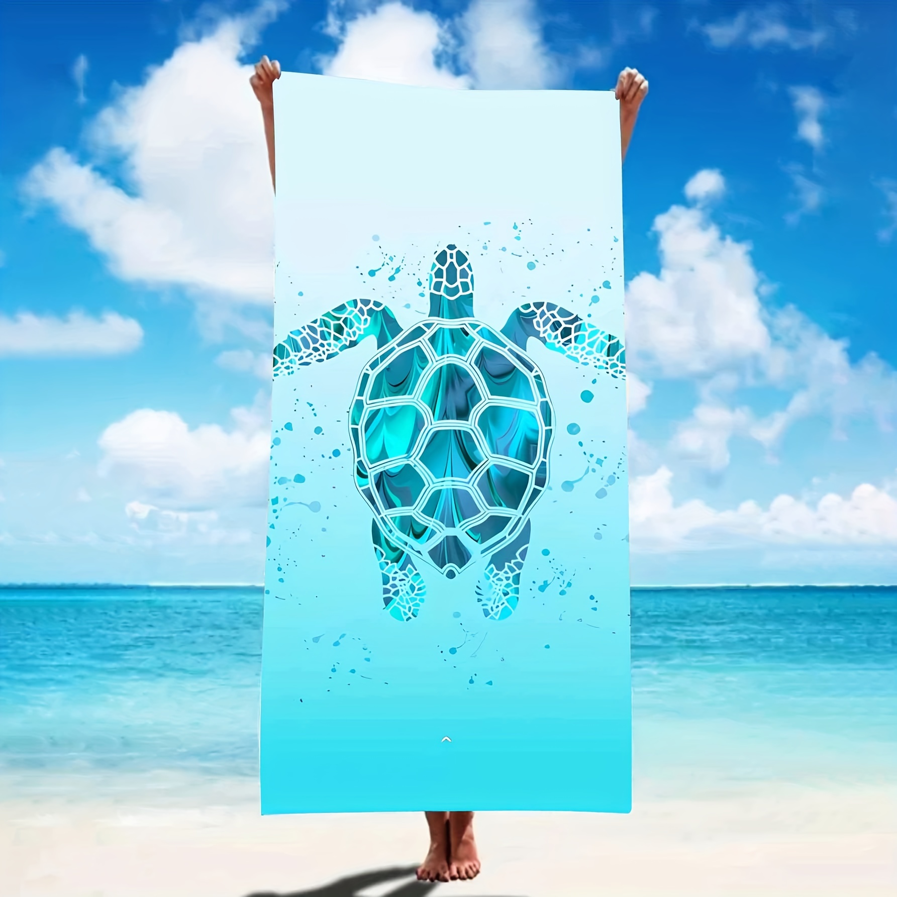 Sea Turtle Octopus Sports Beach Towels Oversized For Adults, Fun