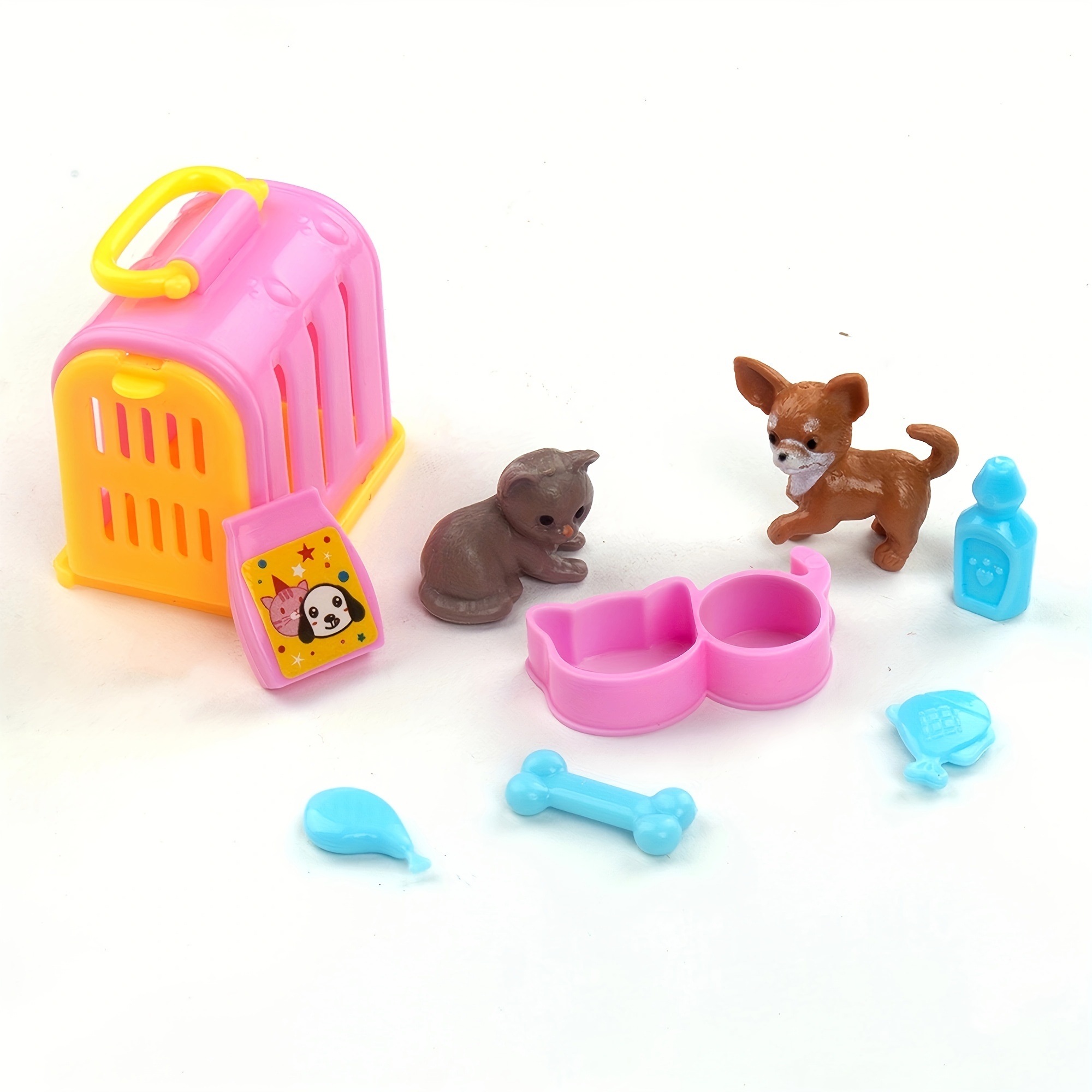 12 animaux familiers domestiques jouets figurine plastique pour jouer